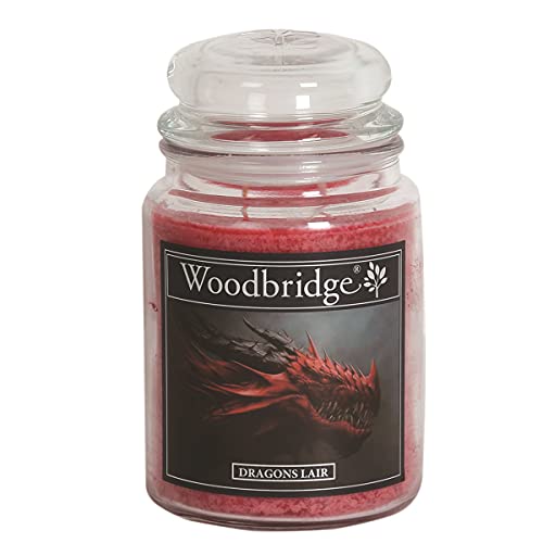 Woodbridge Duftkerze im Glas mit Deckel | Dragons Lair | Duftkerze Fruchtig | Kerzen Lange Brenndauer (130h) | Duftkerze groß | Kerzen Rot (565g) von Woodbridge