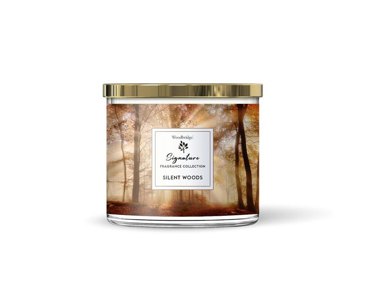 Woodbridge Duftkerze Silent Woods - 410g (1-tlg), Brenndauer Bis zu 40 Stunden, Duftkerze Süß & Würzig von Woodbridge