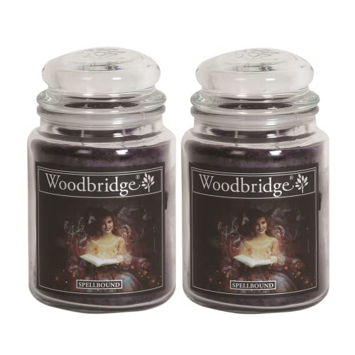 Woodbridge Duftkerze im Glas mit Deckel | 2er Set Spellbound | Duftkerze Fruchtig | Kerzen Lange Brenndauer (130h) | Duftkerze groß | Schwarze Kerzen (565g) von Woodbridge