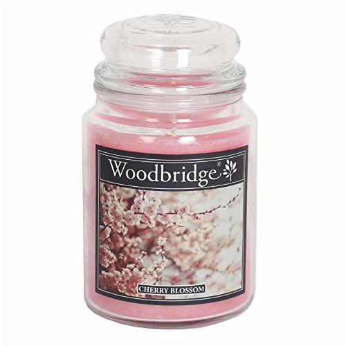 Woodbridge Duftkerze im Glas mit Deckel | Cherry Blossom | Duftkerze Fruchtig | Kerzen Lange Brenndauer (130h) | Duftkerze groß | Kerzen Rosa (565g) von Woodbridge