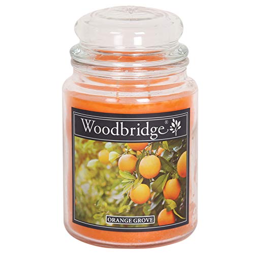 Woodbridge Große Duftkerze im Glas mit Deckel | Orange Grove | Duftkerze Orange | Kerzen lange Brenndauer | Raumduft für Zuhause | Kerze 2 Docht von Woodbridge