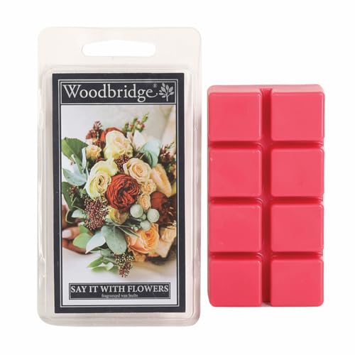 Woodbridge Duftwachs für Duftlampe | 4er Set Say it with Flowers | Duftwachs Rose | 8 Wax Melts für Duftlampe | Raumduft für Aromatherapie | 10h Duftdauer je Melt (68g) von Woodbridge