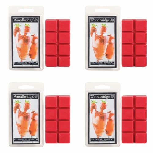 Woodbridge Duftwachs für Duftlampe | 4er Set Strawberry Pros. | Duftwachs Fruchtig | 8 Wax Melts für Duftlampe | Raumduft für Aromatherapie | 10h Duftdauer je Melt (68g) von Woodbridge