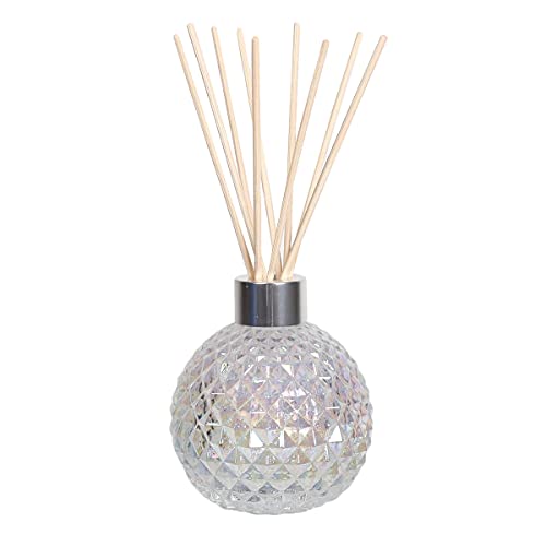 Woodbridge leeres Reed Diffuser Glas | zum Selbstbefüllen | Klar | Schickes Diffuser Glas inklusive 50 Stück Rattan Reeds zur Duftverteilung | geruchsneutralisierender Luftentfeuchter von Woodbridge