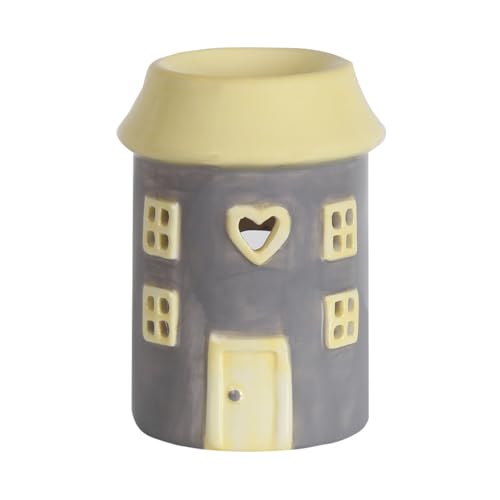 Woodbridge Teelicht Duftlampe | House Grey 12 cm | Keramik Aromalampe in Hausform | Für Duftwachs & Duftöl | Geschenk für Frauen | Duftkerzen Zubehör | Winterdeko von Woodbridge