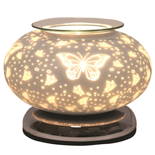 Woodbridge elektrische Duftlampe für Dein Zuhause mit Touch-Funktion - Butterfly - Elegante Duftlampe im Frühlings Design geeignet für Duftwachs - EU Stecker enthalten mit 3 Lichtstufen von Woodbridge