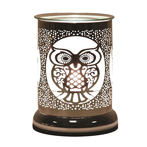 Woodbridge elektrische Duftlampe für Dein Zuhause mit Touch-Funktion - Owl - Elegante Duftlampe im Schicken Eulen Design geeignet für Duftwachs - EU Stecker enthalten mit 3 Lichtstufen - 17 cm von Woodbridge