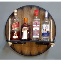 Personalisiertes An Der Wand Befestigtes Holz-Weinregal Oder Schnapsflaschen-Aufbewahrungshalter, Inspiriert Von Alten Whisky - Und Weinfässern von WoodcraftCity