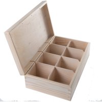 Schlichte Rechteckige Holz Aufbewahrungsbox Mit Klappdeckel/8 Fächer Teebox Schmuckschatulle Erinnerungsbox Perfekt Für Decoupage von Woodeedoo