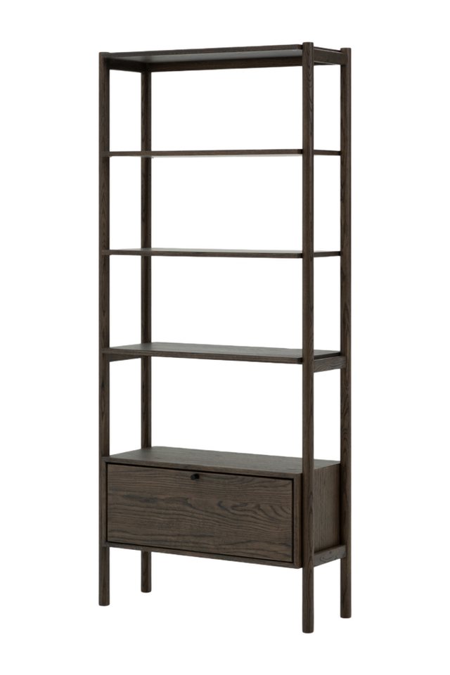Woodek Design Bücherregal FRANZ aus massiver Eiche und Eichenfurnier, Espresso, Handgefertigt, Espresso matt lackiert 1-tlg., Breite 80 cm, Höhe 185 cm, Tiefe 33 cm Woodek Design Bücherregal FRANZ aus massiver Eiche und Eichenfurnier, Espresso, Handgefertigt, Espresso matt lackiert 1-tlg., Breite 80 cm, Höhe 185 cm, Tiefe 33 cm von Woodek Design