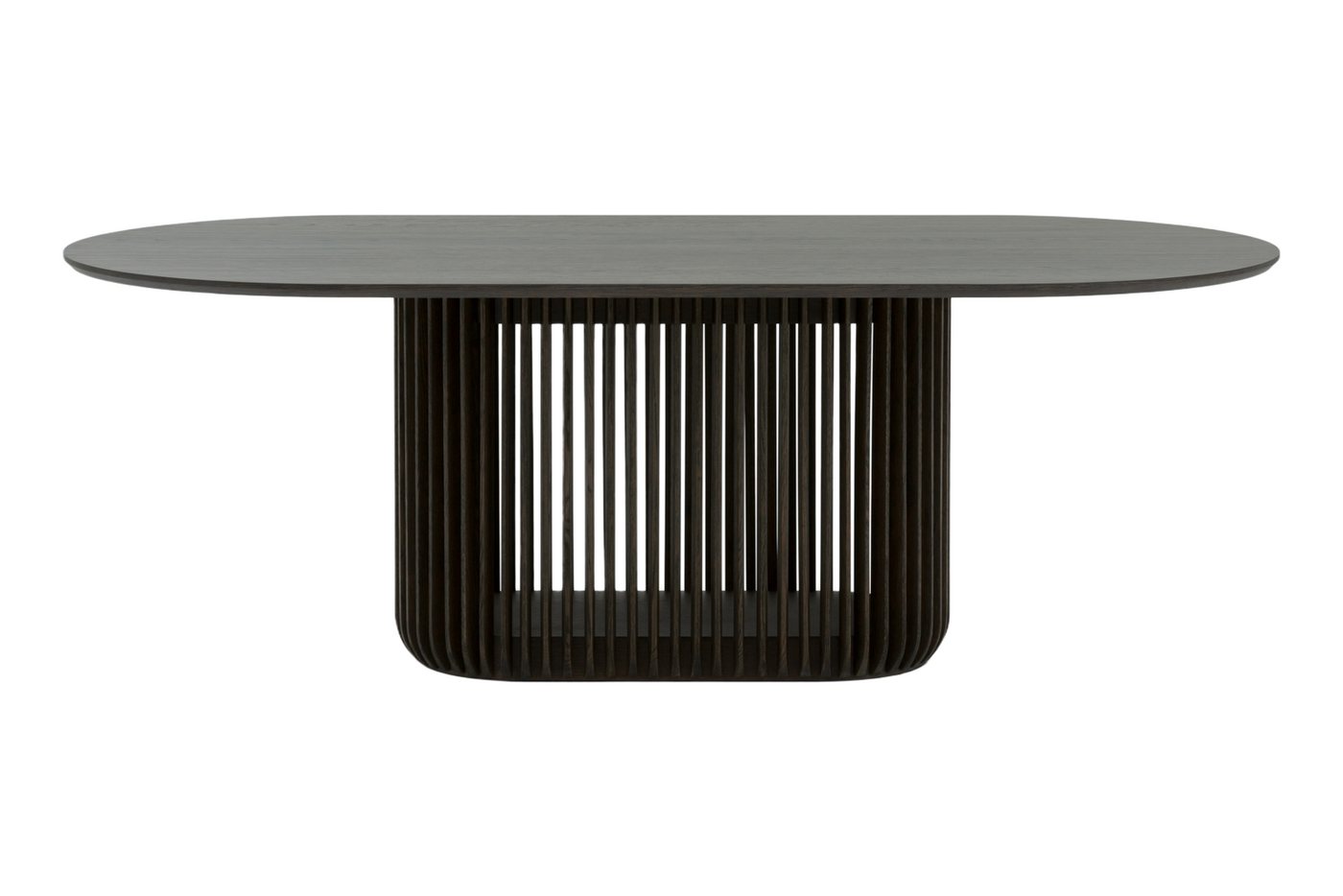 Woodek Design Esstisch FRANZ aus massiver Eiche und Eichenfurnier, Espresso, Handgefertigt (Espresso matt lackiert, 1-St., Oberfläche Espresso matt lackiert), Maße: 220x105 cm, Höhe 76 cm von Woodek Design