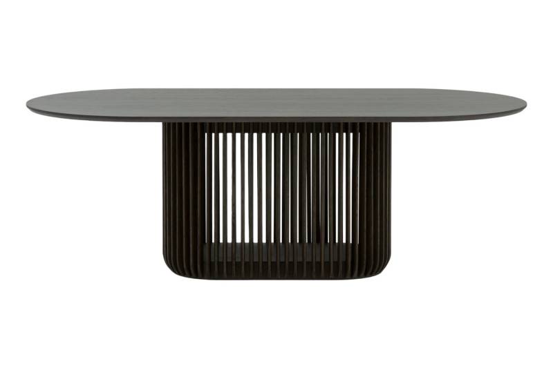 Woodek Design Esstisch FRANZ aus massiver Eiche und Eichenfurnier, Espresso, Handgefertigt (Espresso matt lackiert, 1-St., Oberfläche Espresso matt lackiert), Maße: 220x105 cm, Höhe 76 cm von Woodek Design