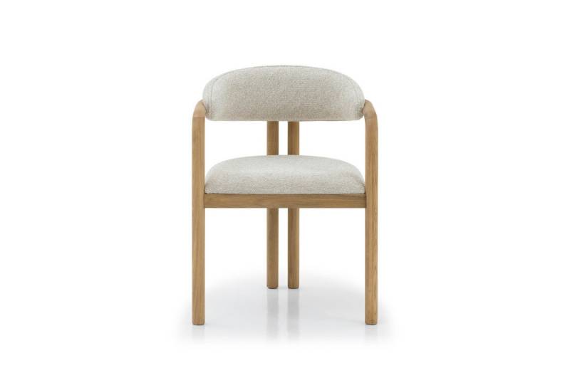 Woodek Design Esszimmerstuhl NATURE, gepolsterter Rückenlehne und Sitzfläche (beiger Stoff COBBLE 110 natural, 1 St), hergestellt aus massivem Eichenholz von Woodek Design