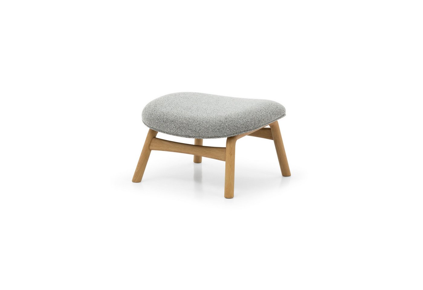 Woodek Design Fußhocker THEO mit grafischem schwarz-weißem Noel-Stoff (Vielseitig kombinierbar, 1 St., Ergonomische Form), Massiver Eichenrahmen mit seidenmatter Oberfläche von Woodek Design