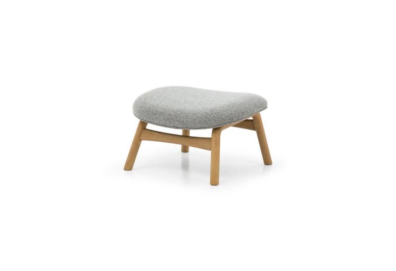 Woodek Design Fußhocker THEO mit grafischem schwarz-weißem Noel-Stoff (Vielseitig kombinierbar, 1 St., Ergonomische Form), Massiver Eichenrahmen mit seidenmatter Oberfläche von Woodek Design