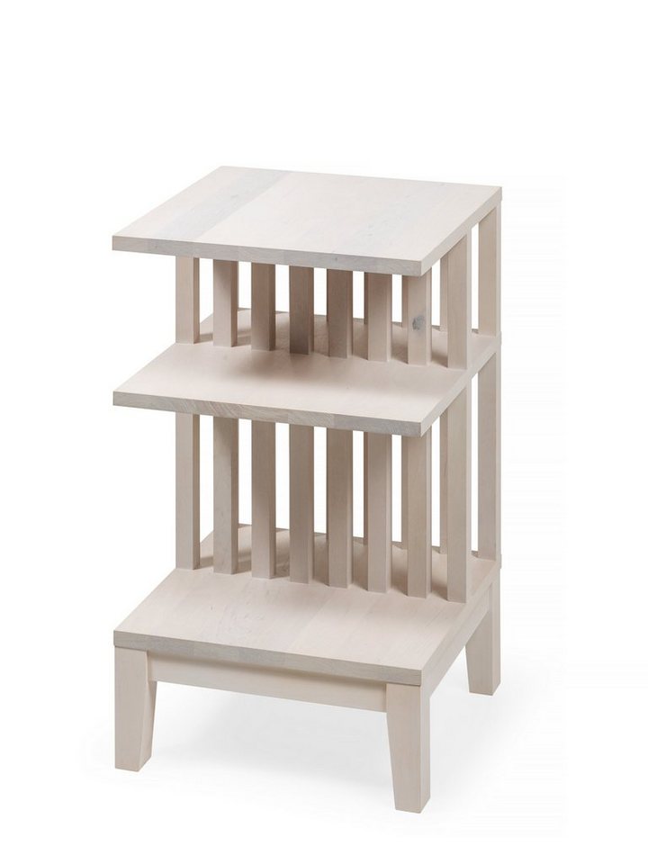 Woodek Design Nachttisch CELINE, Stillvoller und Minimalistischer Nachtschrank mit Ablage (Ablagetisch aus weißer Birke, 1-St., Moderner Couchtisch mit Regalen), Skandinavischer Seitentisch von Woodek Design