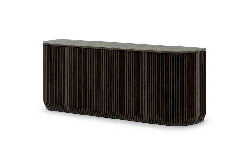 Woodek Design Sideboard FRANZ aus massiver Eiche und Eichenfurnier, Espresso, Handgefertigt (Espresso matt lackiert, 1 St., Türen mit Soft-Close-System), Breite 175 cm, Höhe 69 cm, Tiefe 45 cm von Woodek Design