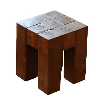 Wooden Manufacture Holz‑Hocker 24 × 24 × 28 cm - Zydelek aus massivem Holz, dunkel - vielseitig & elegant von Wooden Manufacture
