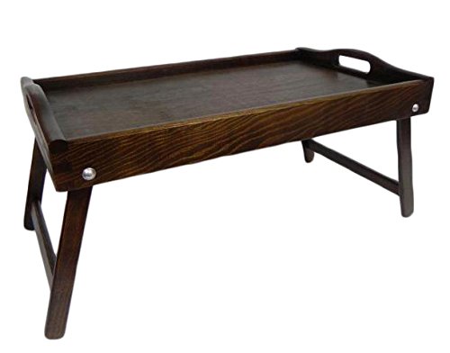 Bett-Tablett aus Holz, mit klappbaren Beinen, für Frühstück im Bett, holz, dunkelbraun, 50 x 30 x 22 cm von Wooden World