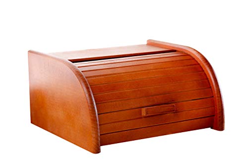 Brot-Box aus Holz, aufrollbar oder herunterklappbar, verschiedene Versionen erhältlich, holz, Orange, S von Wooden World