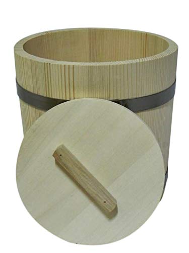 Holzeimer mit Deckel, 15 l, für Sauna, Sauerkraut von Wooden World