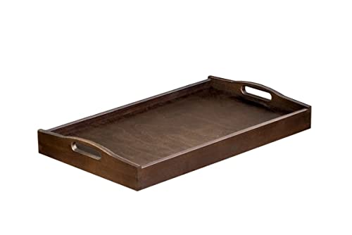 Kleines Holztablett mit Tee Kaffee Frühstück Medizin - 20 x 30 cm Braun von Wooden World