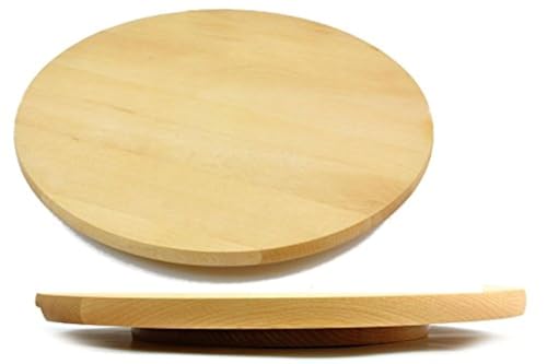 Lazy Susan Präsentierteller aus Holz zum Servieren von Kuchen und Pizza, rund und drehbar, 25 cm im Durchmesser von Wooden World