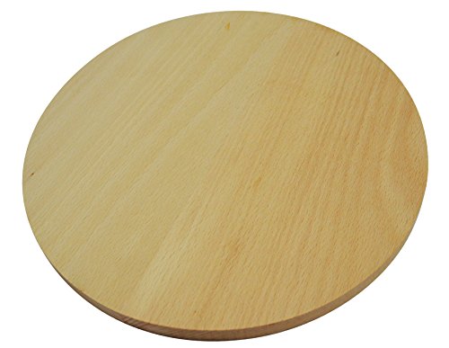 Rundes Schneidebrett aus Holz mit Pizza-Holz, doppelseitig, 30 cm von Wooden World