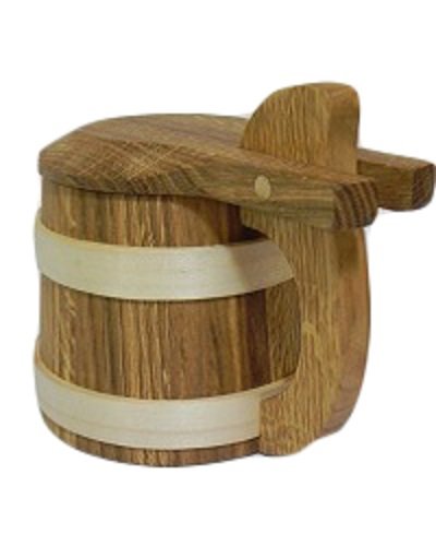 Wooden World Hölzerne Eiche Bierkrug Tasse Krug mit Deckel Sehr solide Vatertag 0.5l / M06 von Wooden World