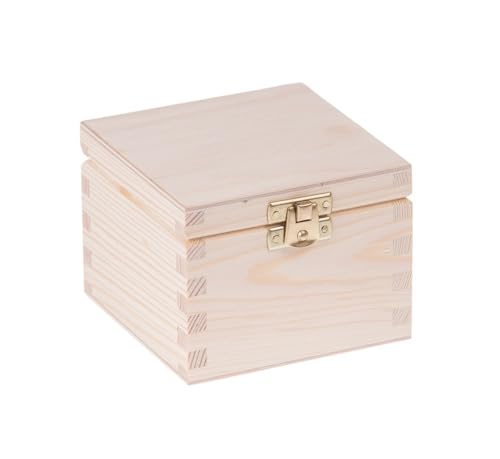 Wooden World – Holzkiste für kleine Gegenstände Schachtel für Schmuck Uhr oder als Geschenkbox zur Aufbewahrung kleiner Schätze von Wooden World