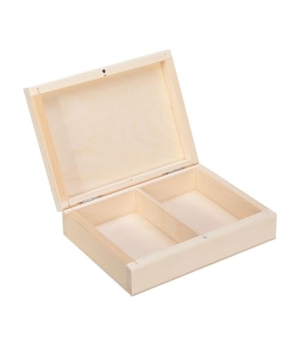 Wooden World - Kleine Holzkiste mit magnetischem Deckel zur Aufbewahrung kleiner Gegenstände oder Eheringe, 12 x 8 cm von Wooden World