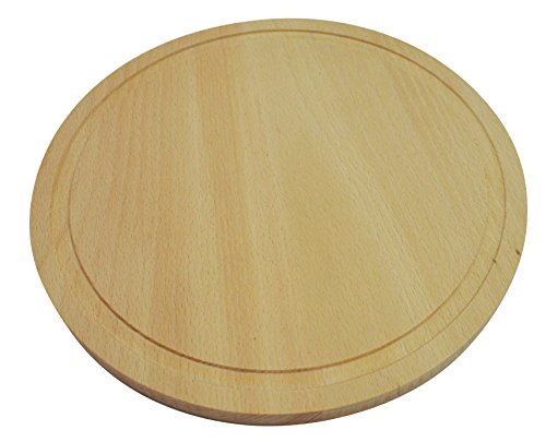 Schneidebrett rund Holz Schneidebrett 25,4 cm 25 cm Küche Massivholz rund einfarbig mit runder Linie von Wooden World