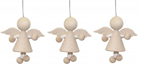 Wooden World - Satz 3 Christbaumschmuck, Kleiner Weihnachtsanhänger Engel Wooden World - Satz 3 Christbaumschmuck, Kleiner Weihnachtsanhänger Engel von Wooden World