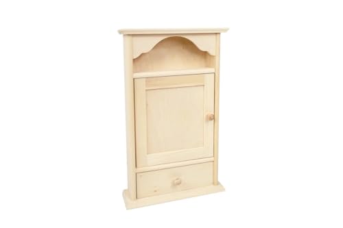 Wooden World - Schlüsselschrank aus Holz mit Tür, 6 Haken und Einer Schublade von Wooden World