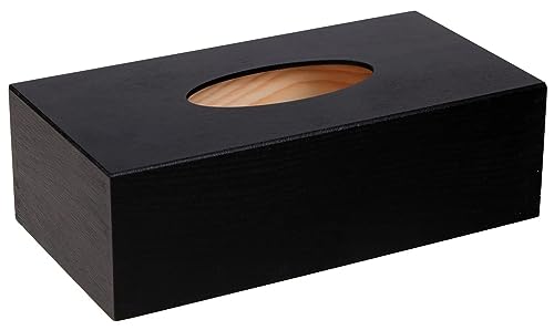 Wooden World - Taschentuchhalter, stilvolle Holzbox für Taschentücher in Schwarz von Wooden World