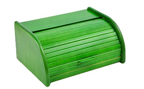 Brot-Box aus Holz, aufrollbar oder herunterklappbar, verschiedene Versionen erhältlich, holz, grün, Large von Wooden World