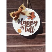 Willkommen Herbst Türschild, Hallo Schild, Holz Tür Dekoration, Kranz von WoodenDecorForHome