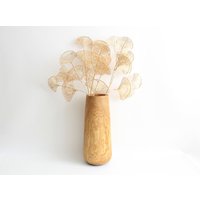 Große Bodenvase Aus Holz, 15 Zoll Hohe Vase Geschnitztem Rustikale Nussbaum Für Trockenblumen, Dekorationsbodenakzente von WoodenDreamsByPukas