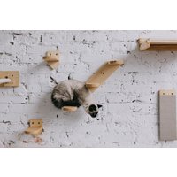 Katzen Wandtreppe Stufen Mit Teppich Oder Sisalseil, Haustier Holz Wandmöbel, Wand Montiert Spielzeug, Katzenzimmer Deko von WoodenHistoryUA