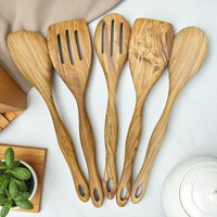 Küchenutensilien-Set Aus Olivenholz 5-Teiliges Koch - & Servierbesteck von WoodenPantryCrafts