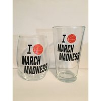 March Madness - Ich Liebe März Verrücktheit Bierglas Pintglas, Weinglas Stemless March Madness - Ich Liebe März Verrücktheit Bierglas Pintglas, Weinglas Stemless von WoodenSpoonCrafts