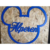 Mouse Personalisiert Namenschild Schriftzug Holzdeko Pink Blau Weiß Schwarz Mouse Personalisiert Namenschild Schriftzug Holzdeko Pink Blau Weiß Schwarz von Woodenartdesignbyey