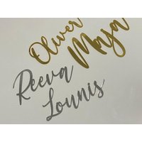 Personalisierter Schriftzug Namenzug Aus Plexi Glas Spiegel Und Verschidenen Farben Holz Schatten Optik von Woodenartdesignbyey