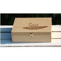Teebox Aus Holz, Teebox, Rustikale Skandinavisch, Teebeutelbox, Mit 6 Fächern von WoodenstoriesArt