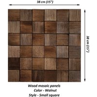 Nussbaum Rustikale Holz Mosaikplatten, Wandkunst, Klang Diffusor, Wand Dekor, Wandfliesen von WoodexDesign