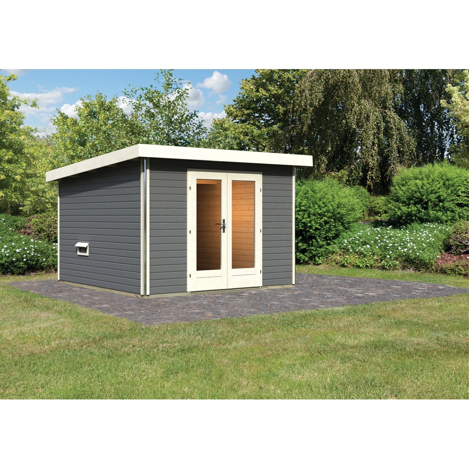 Karibu Saunahaus Magnus 1 Set B Terragrau Karibu Saunahaus Magnus 1 Set B Terragrau von Karibu