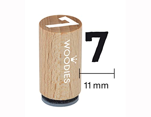 Woodies Mini Stempel 7, Holz, 1,5 x 1,5 x 3 cm von Woodies