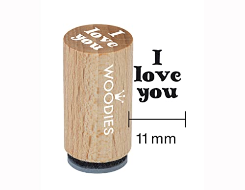 Woodies Mini Stempel I Love You, Holz, 1,5 x 1,5 x 3 cm von Woodies