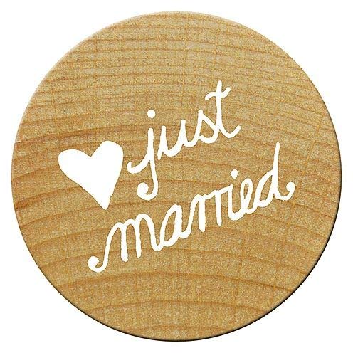 Woodies Mini Stempel Just Married, Holz, 1,5 x 1,5 x 3 cm von Woodies