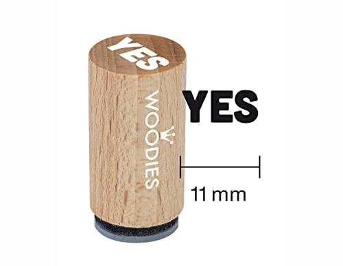 Woodies Mini Stempel Yes, Holz, 1,5 x 1,5 x 3 cm von Woodies